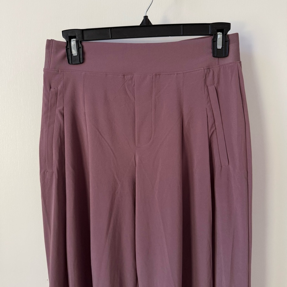 Athleta Brooklyn Heights High Rise Pleated Wide Leg Pant in Damask Mauve - Picture 6 of 13